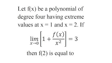 Let f(x) be a polynomial of degree four having   | IIT JEE Mains-2015 | Mathematics
