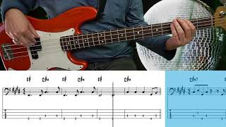 Video thumbnail of "Bee Gees -  Night Fever (Bass cover with tabs)"