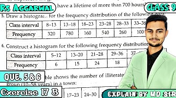 Exercise 17b Q5 & Q6 | Class 9 Chapter 17 | Bar Graph, Histogram | Rs Aggarwal | MD Sir 9 | Cbse
