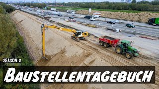 Baustellentagebuch #15 | Faschinen einbauen und Böschungen profilieren   Liebherr R936 Long Reach