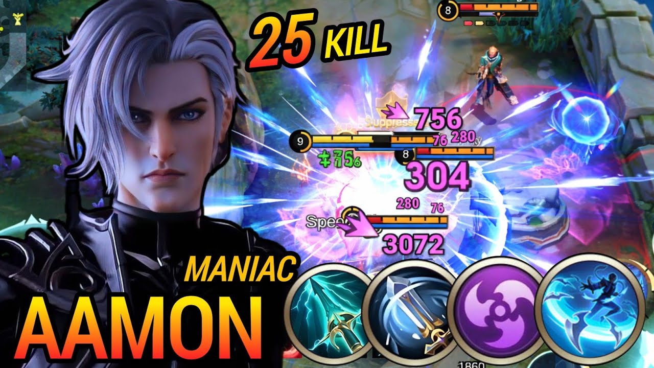 AAMON ONE SHOT MANIAC! 25 KILLS💀NO MERCY 🔥MLBB