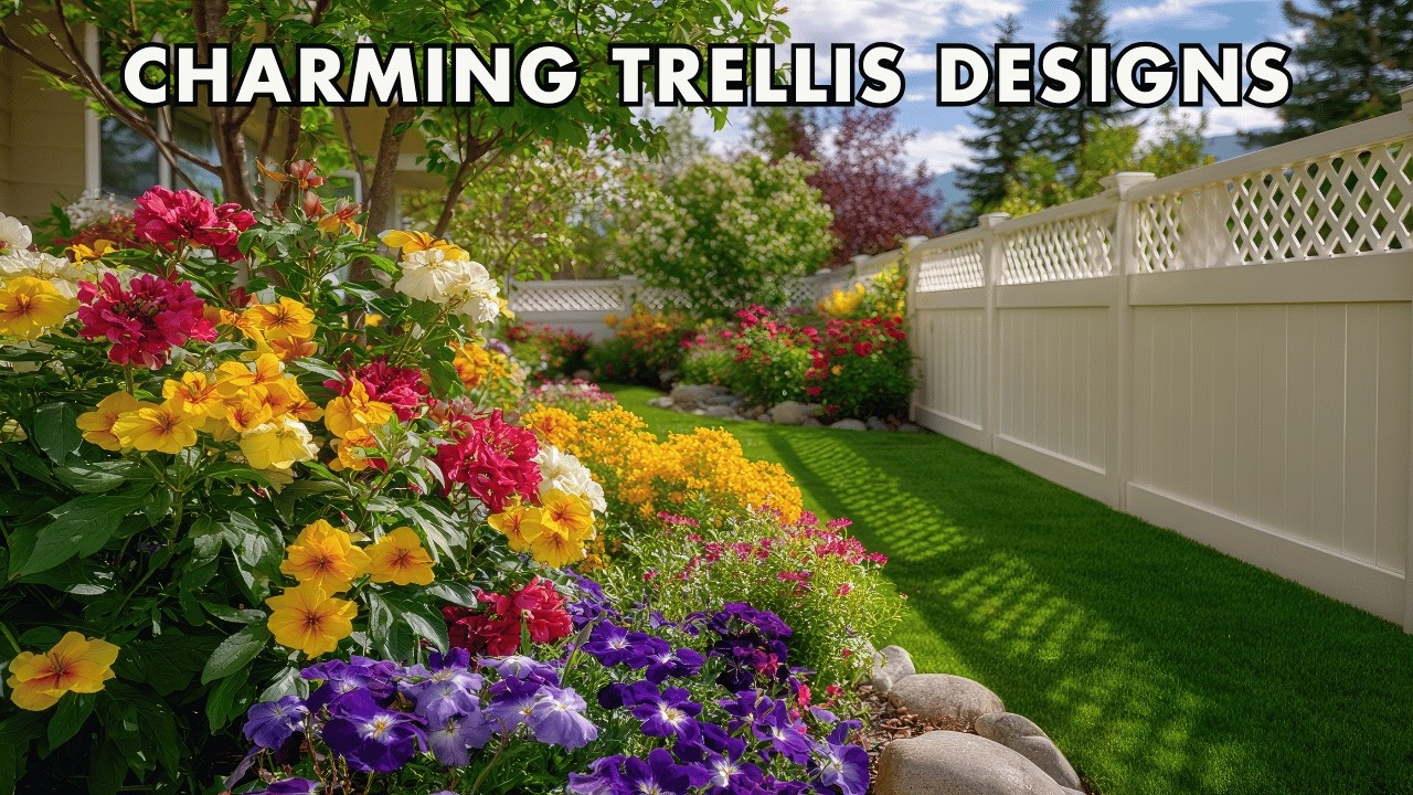 Charming Trellis Fences: Maximizing Vertical Space with Climbing Blooms