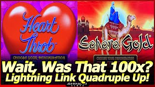 Wait, Was That a 100x Win!? Heart Throb and Sahara Gold Lightning Link Play and Hold & Spin Bonuses! screenshot 4