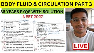Body Fluid and Circulation Part 3 | 38 Years PYQ | NEET 2027 | Class 11 Biology MCQs Bank