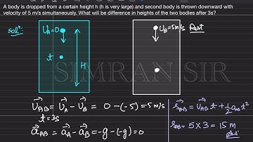 A body is dropped from certain height h (h is very large) and second body is thrown downward with