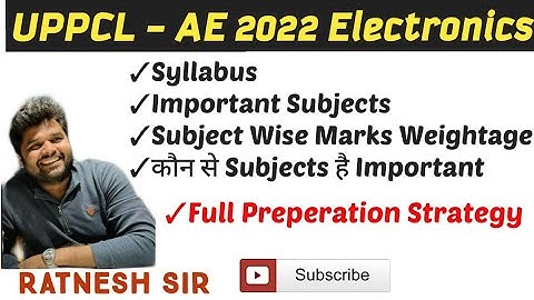 UPPCL AE 2022 Electronics & Communication Subject Wise Weightage Preparation Strategy By Ratnesh Sir