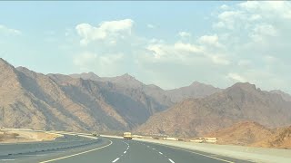 اجمل مناظر الجبال. طريق المدينة المنورة بالسيارة ( #4k #جولة السعودية )