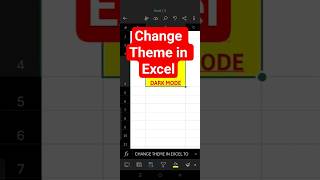 How to Change Theme in Excel | Dark Mode On Excel | Excel Dark & Light Theme Setting #shorts