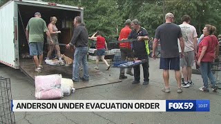 Parts of Anderson forced to evacuate due to rising water levels