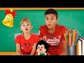 Alеna and Pasha in school show animals Kids pretend play by Chiko TV