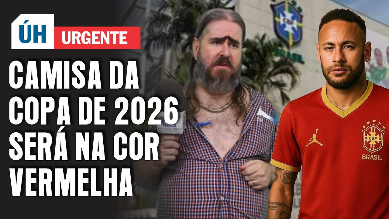 Seleção Brasileira de camisa vermelha.