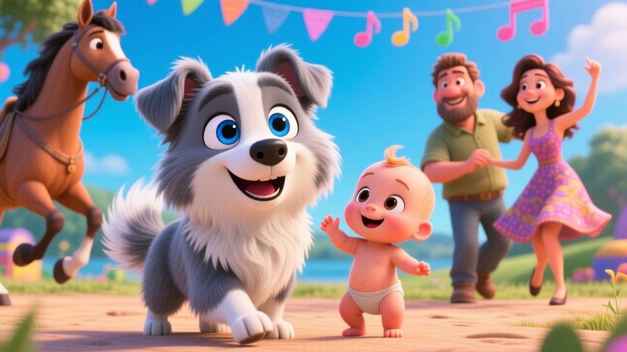 🌧️🐾 Little Rain at Maggie’s Farm | Baby Songs | Maggie the Border Collie