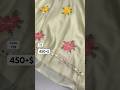 Chiffon embroidery work saree with mirror work scalloped cutwork border & embroidery work blouse