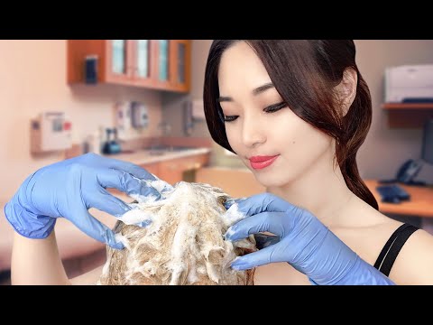 [ASMR] Oily Scalp Check and Shampoo Treatment