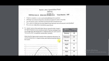 MHF4U Unit4: Mid-Unit Assignment