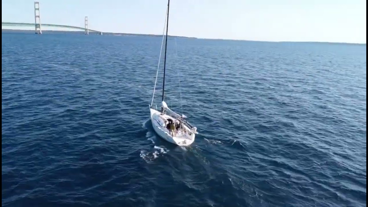 chasing a boat with a drone!