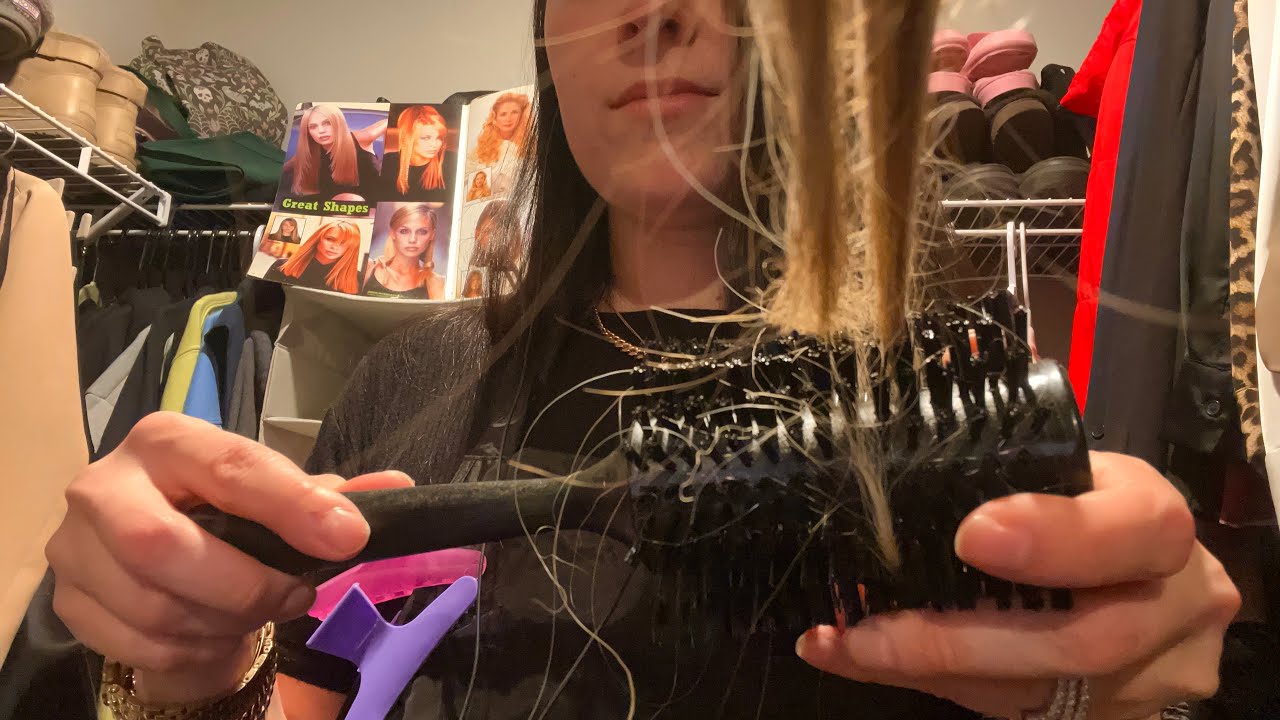 ASMR 90's Hair Style | Real Hair Sounds | Vintage Hair Series Pt 2