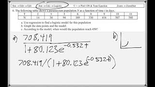Math 122 : 6.8 #6 (College Algebra Tutorial : Logistic Functions)