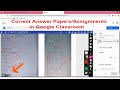 How to Correct Papers in Google Classroom using Kami Extension with Red Pen | laptop