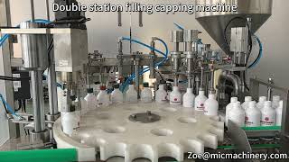 Double station small bottle filling capping machine
