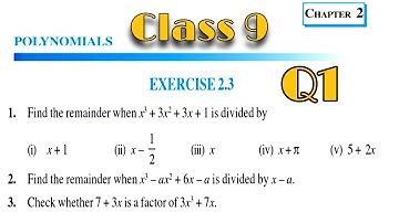 Ex 2.3 Q1 Class 9 Polynomials NCERT | Maths CBSE Rajmith study