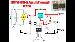 LM350T  VS  LM317T 1 2v 25v 3A Adjustable power supply