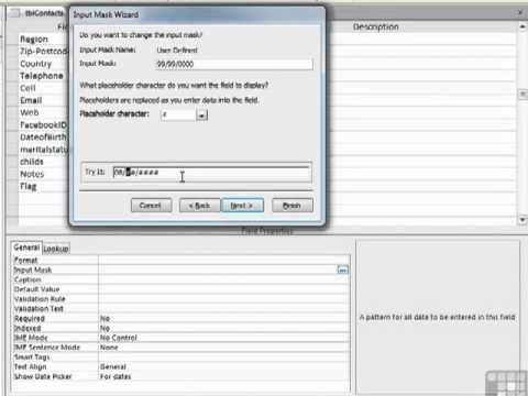 Access 2010 - Adding An Input Mask To Safeguard Data Entry - Tutorial ...