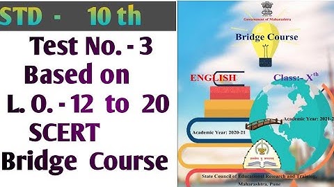 Std.10 English Test -3 | Bridge Course | SCERT | Explained by Narayani Tech Academy