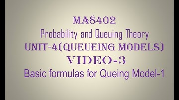 PQT| CSE| UNIT-4| VIDEO-3| queuing theory formulas for Model-1| (M/M/1):(infinity/FIFO)