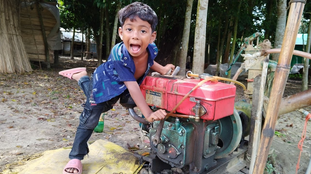How to machine start. Around skills life। 2 strong village boy New J.D machine start।