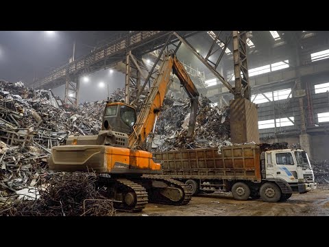 Amazing Scale! Process of Making I-Beam with Metal Scrap. Korean Steel