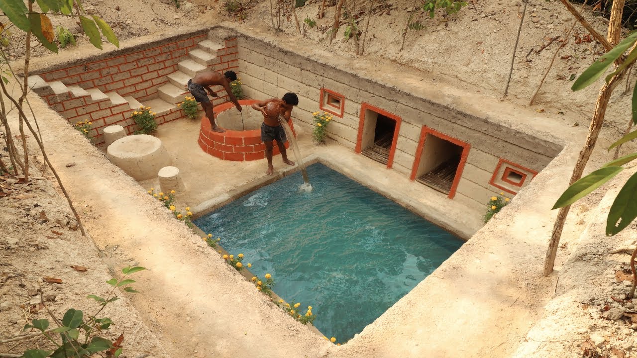 فيديو بناء منزل رائع في وسط البحيرة Bushmen Build The Most Beautiful Unique Villa On Water