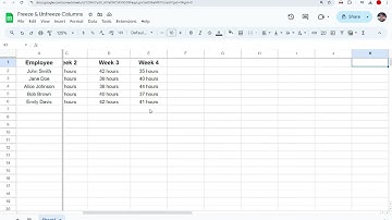 How to Freeze & Unfreeze Column in Google Sheet