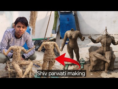2 फीट शिव पार्वती की मूर्ति कैसे बांधते हैं | Shiv parwati murti making | Shivrati special making
