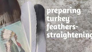 preparing turkey feathers for a Plains Indian feather bonnet- for our documentary #warbonnet #native