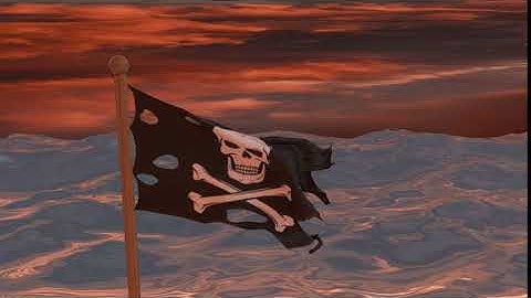 Pirate flag waving in blender