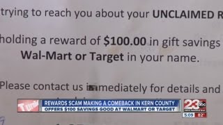 Rewards scam resurfacing