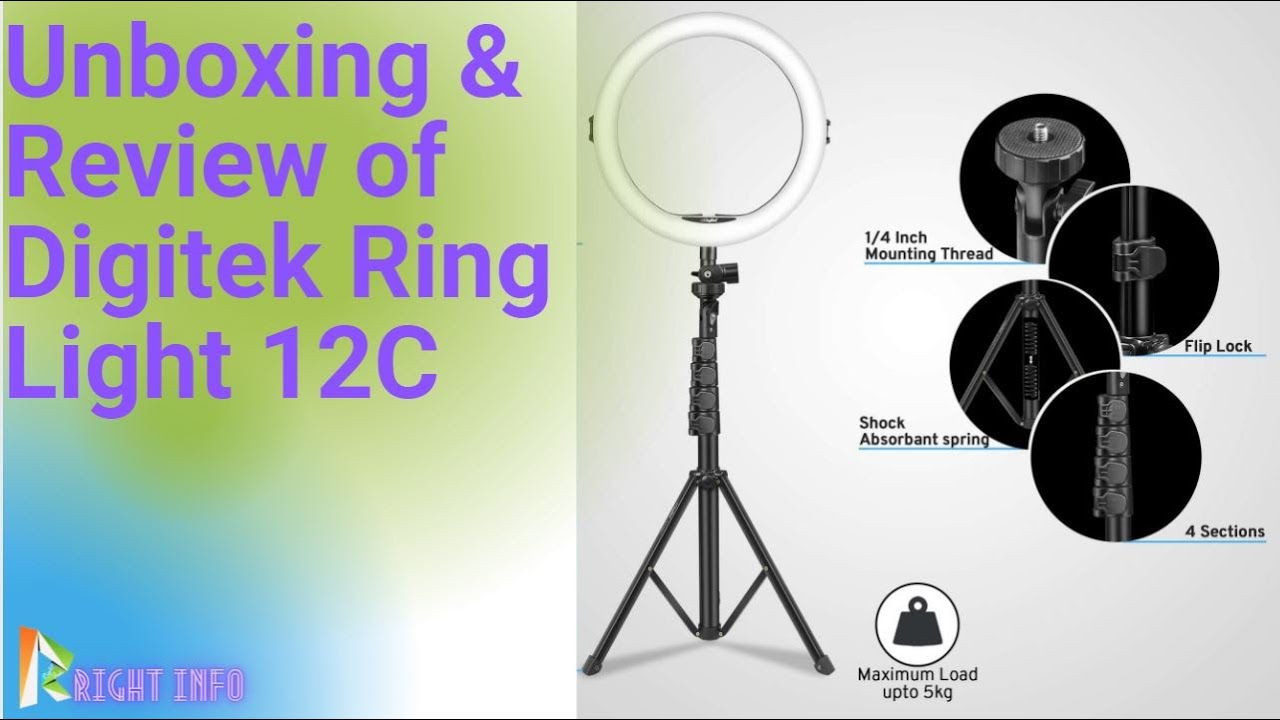 DIGITEK RING LIGHT  DRL 12C UNBOXING AND REVIEW UN HINDI