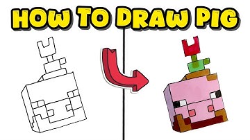 How to Draw Pig from Minecraft – Easy Game Character Drawing Tutorial