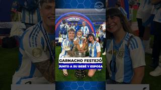 Alejando Garnacho festejando junto a su bebé Enzo y su esposa Eva ganar la Copa América 😍🏆 Wealth