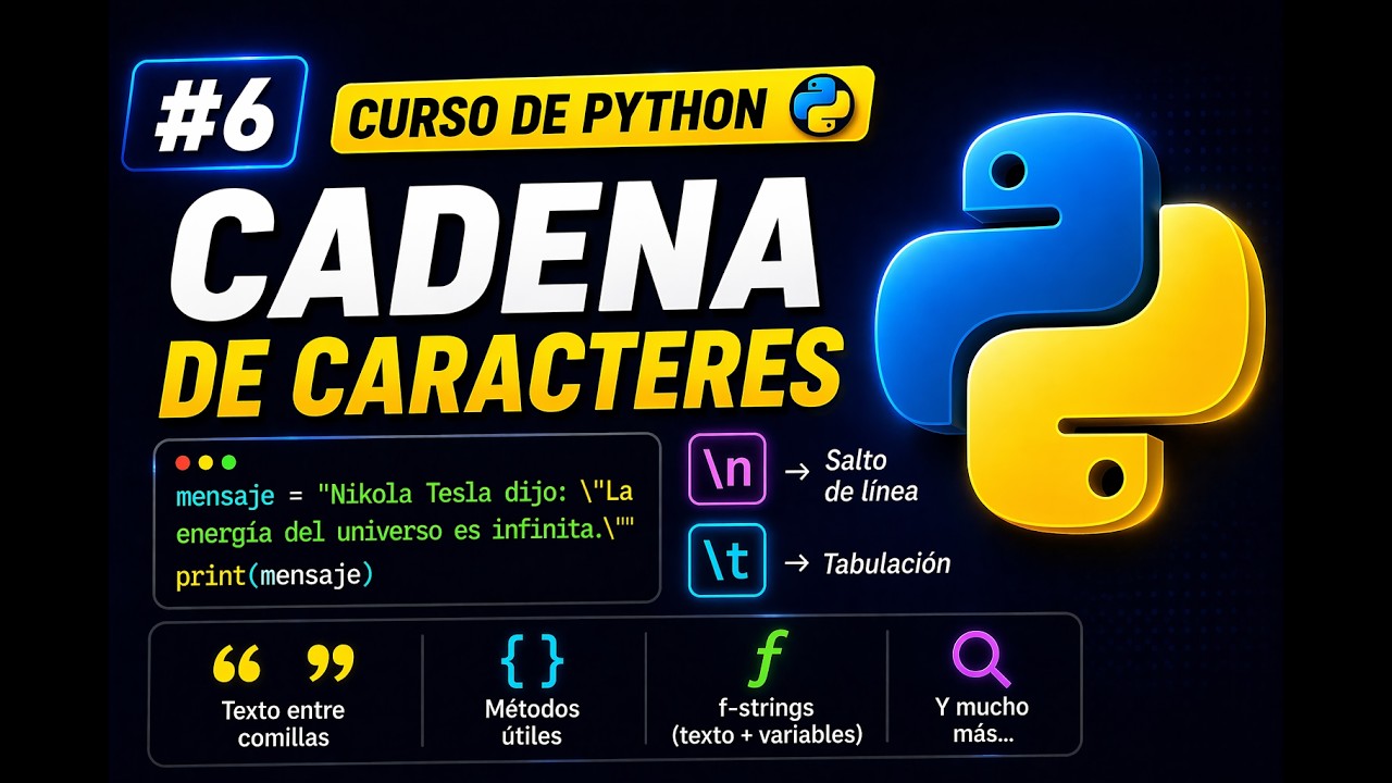 Curso de Python desde Cero 2026 | Strings (Cadenas de caracteres) - YouTube