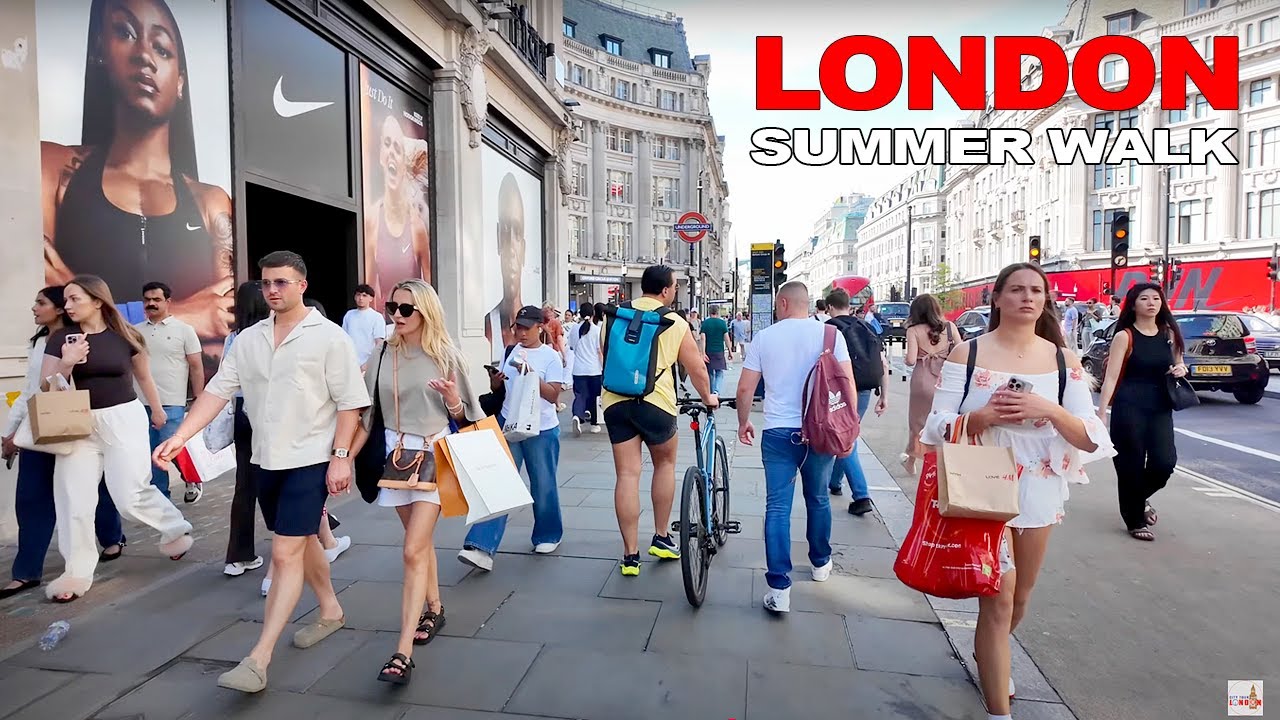 Luxury Shopping Tour in London 🇬🇧 | ☀️Oxford Street & Regent Street Summer Walk [4K]