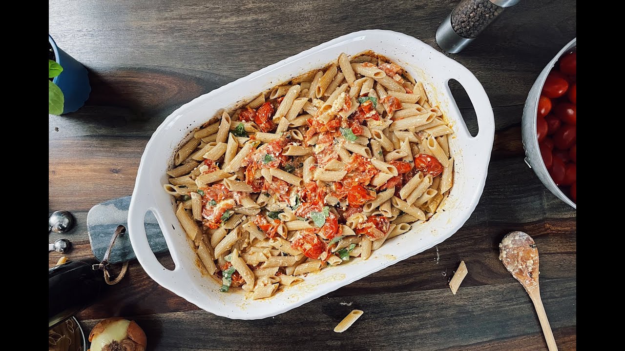 Feta and Roasted Tomato Pasta Recipe Video YouTube