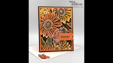 Stampin Up//Sunflower 3D Embossing//Coneflower Celebration//Carved Wood Technique//Thank You Card