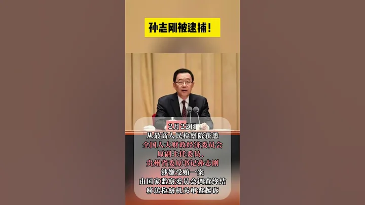 貴州省委原書記孫志剛被決定逮捕! - 天天要聞