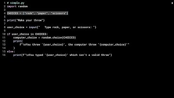 Accepting Input With Python and Starting a Rock, Paper, Scissors Game