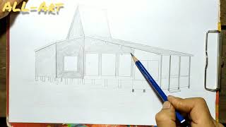 Cara gambar rumah adat bubungan tinggi kalimantan selatan(how to draw a traditional house)