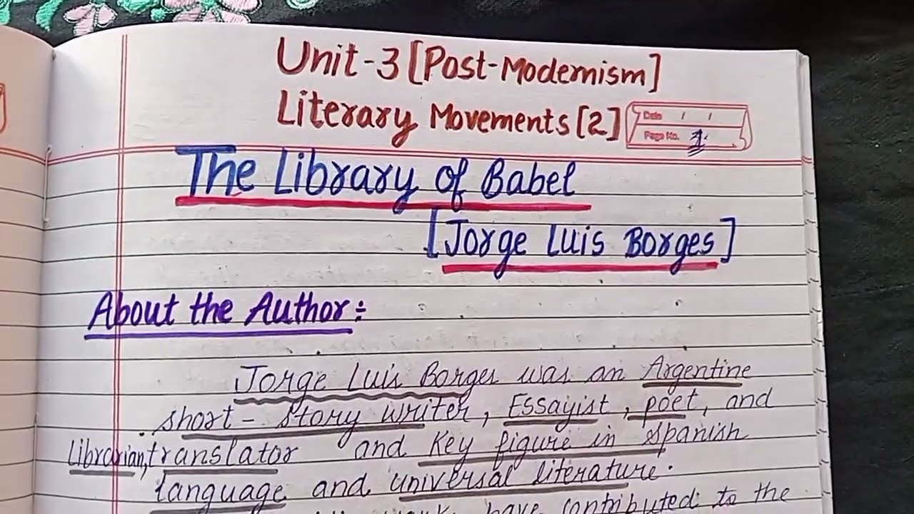 The Library of Babel | Jorge Luis Borges | Literary Movements (2) | M.A English Sem 2 | PU