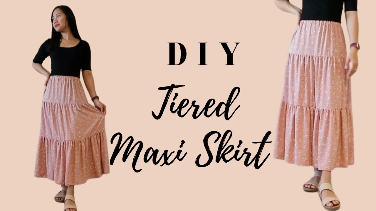 DIY EASY TIERED MAXI SKIRT - YouTube