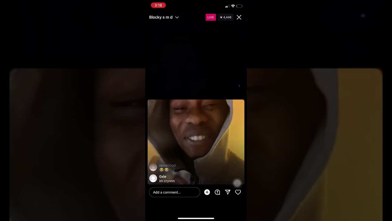 Cblu on IG Live fessing up Copwork 